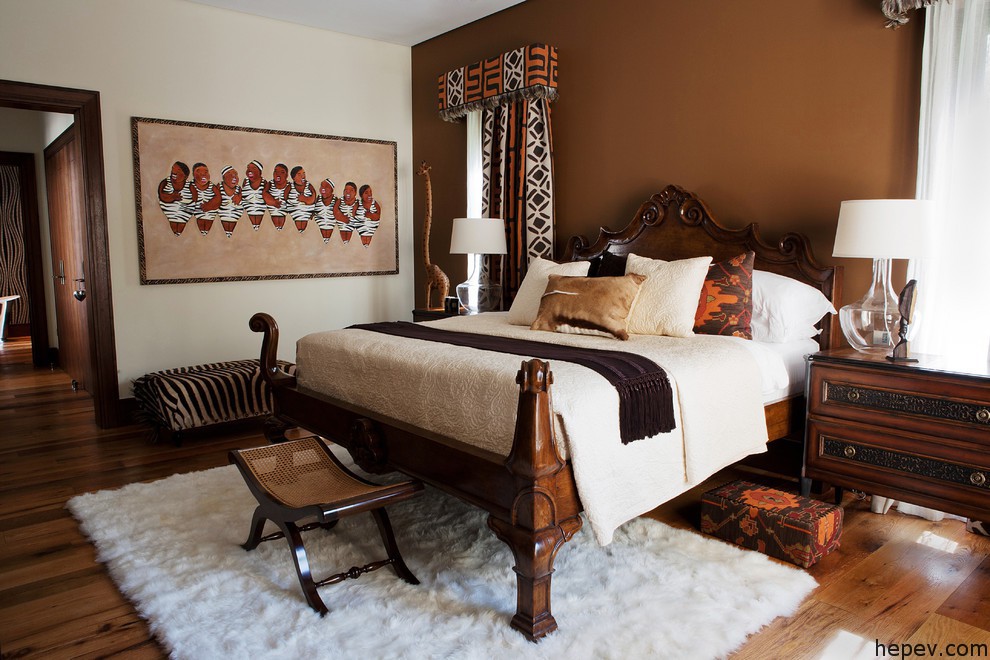 african home deco bed room