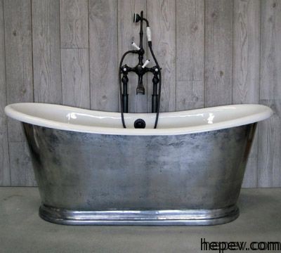 metalic bathtub